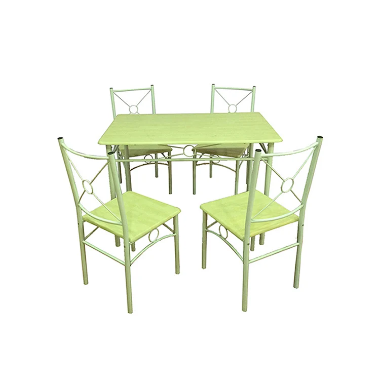 
Contemporary Wood Metal Long Dining Table Sets 