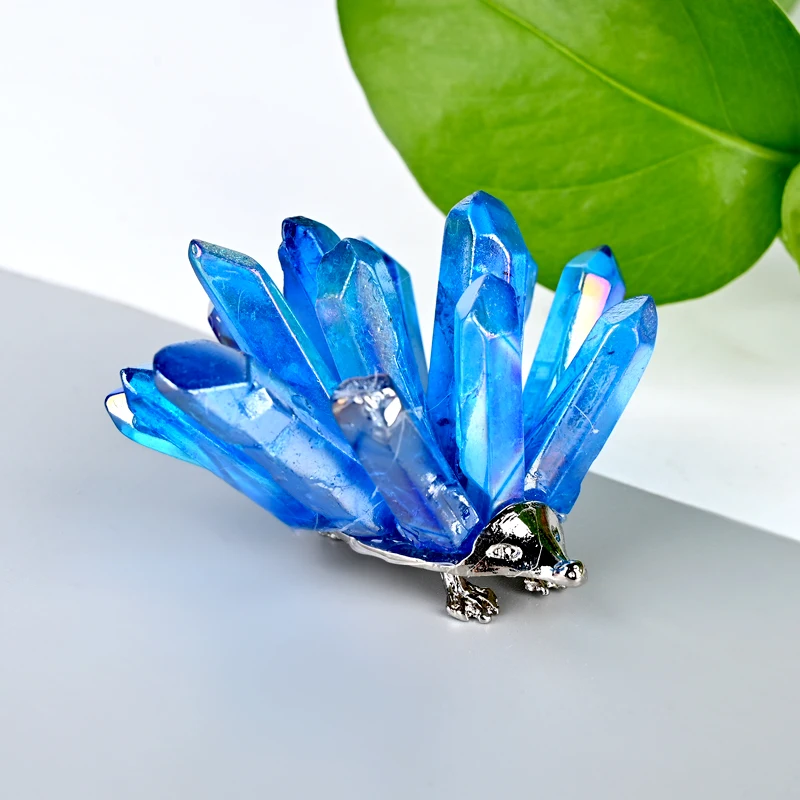 Natural Clear Quartz Hedgehog Crystal Amethyst Citrine Hedgehog Crystal Energy Animal Home Decoration Reiki Healing Crystal Gift