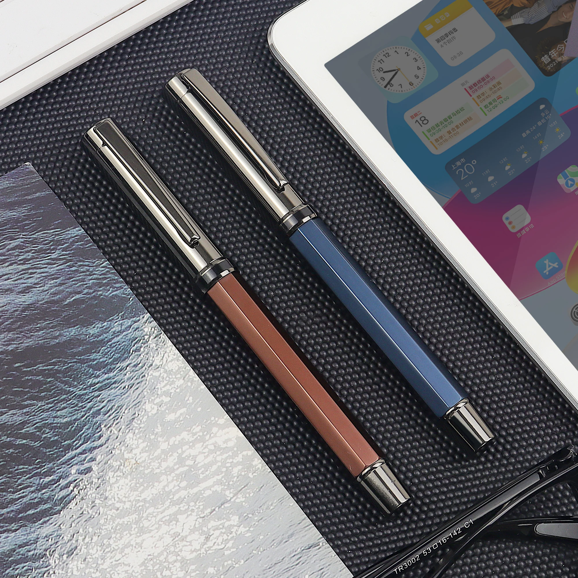 Promotional Hexagonal Design New Elegant Luxury Gift Printing Pen and Engraving Customize Logo Metal Roller Tip Pens