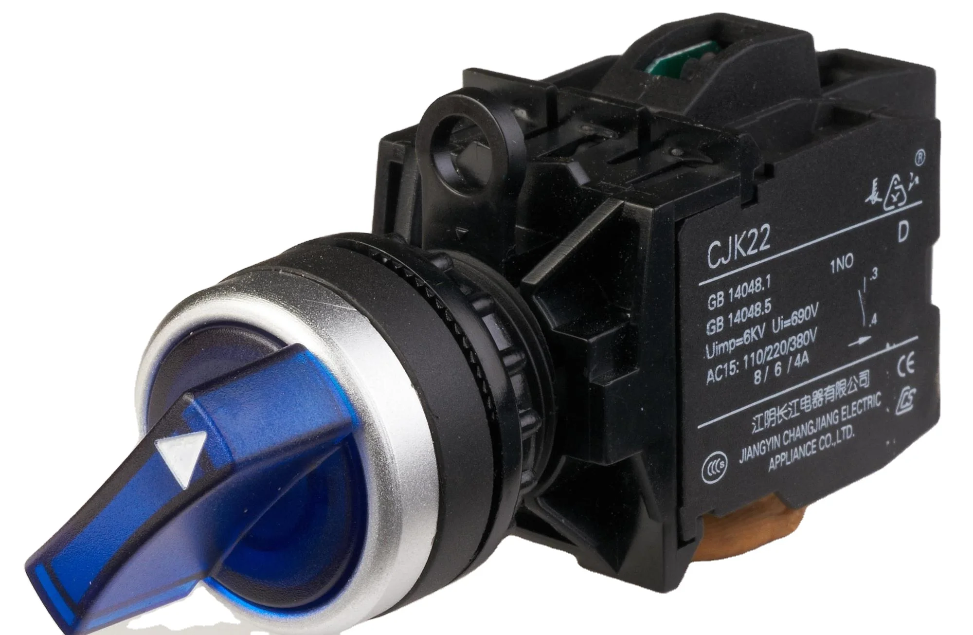 CJK22 Серии 220V Поворотный 3 позиции 22 мм селектор кнопочный переключатель