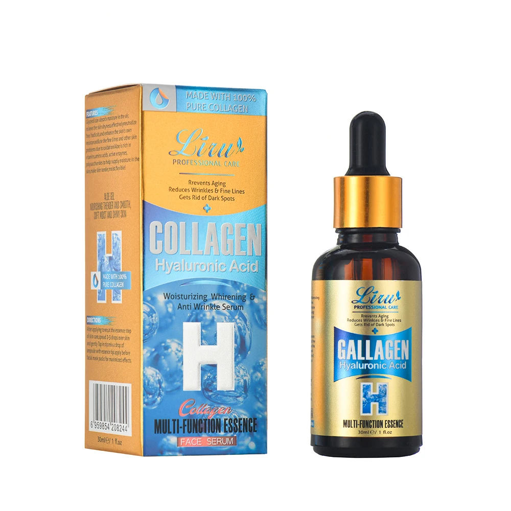 Wholesale Hydrating Collagen Hyaluronic Acid Face Serum with Aloe Vera Soothing Moisturizing Essence for Skin Care