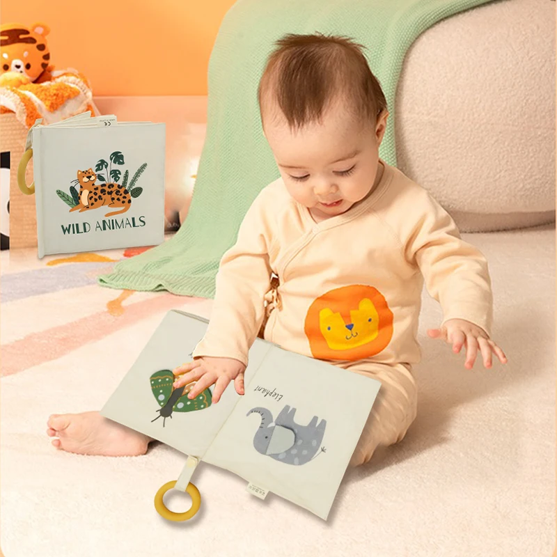 Hot Sale Baby Early Educational Book 3D Organic Cotton Washable Baby Fabric Book Best Gift Interactive Cloth Book for Babies