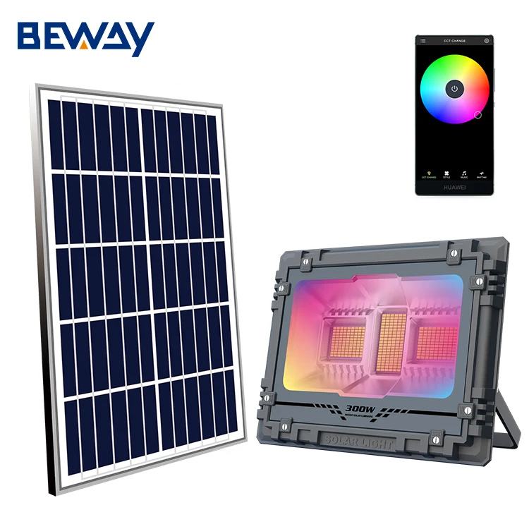 Wholesale Price IP65 Outdoor Waterproof 60w 100w 200w 300w 500w 800w Battery Powered RGB Led Solar Flood Light