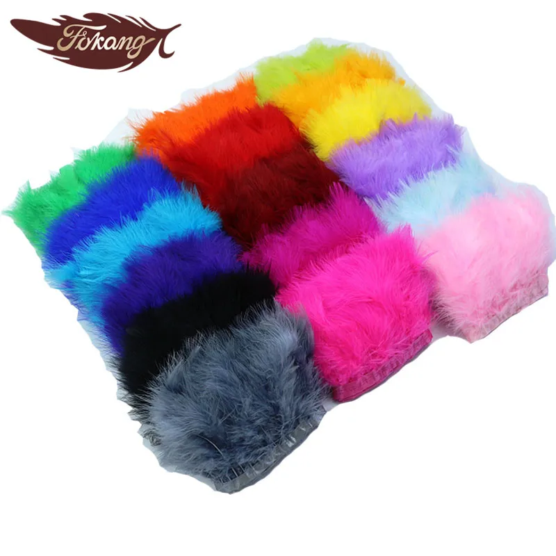 Оптовая продажа, 10-15 см, отделка перьев индейки Марабу для украшения ткани