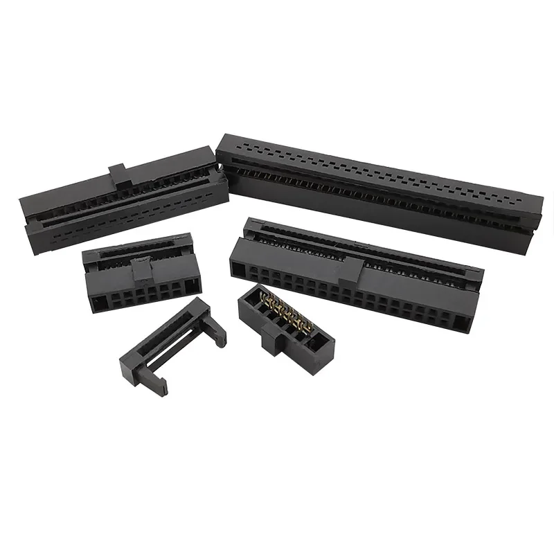 1.27mm Pitch FC 6/8/10/12/14/16/20/24/26/30/34/40/50 Pin IDC Socket Connector for 0.635mm Flat Ribbon Cable