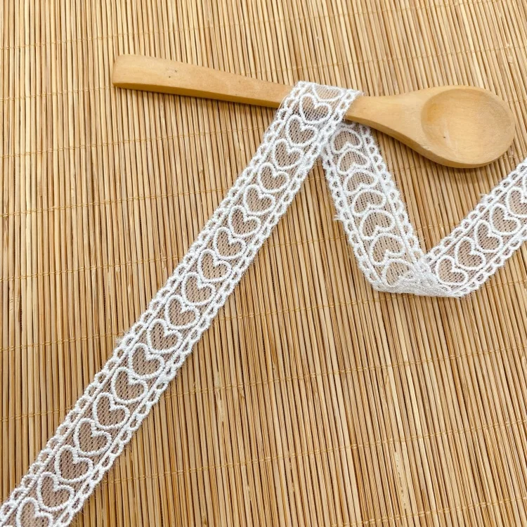Double mesh polyester bar code lace computer embroidery hand love garment accessories underwear lace