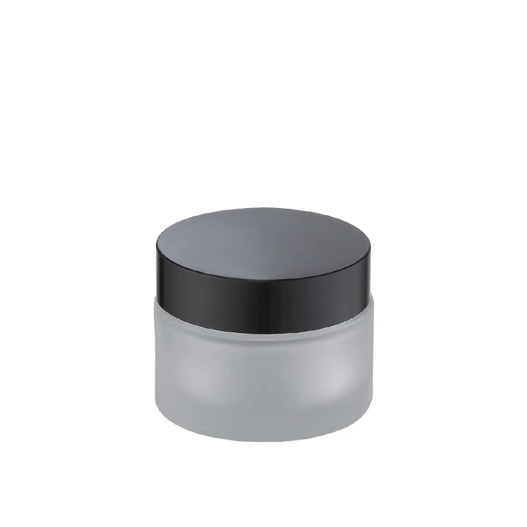 frosted glass face cream jar with screw lid glass mason jar outer cosmetic packaging