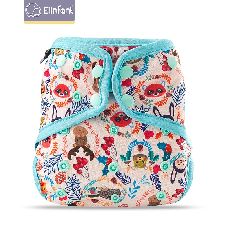 Elinfant double buckle reusable baby cloth diaper no lining waterproof PUL baby nappies