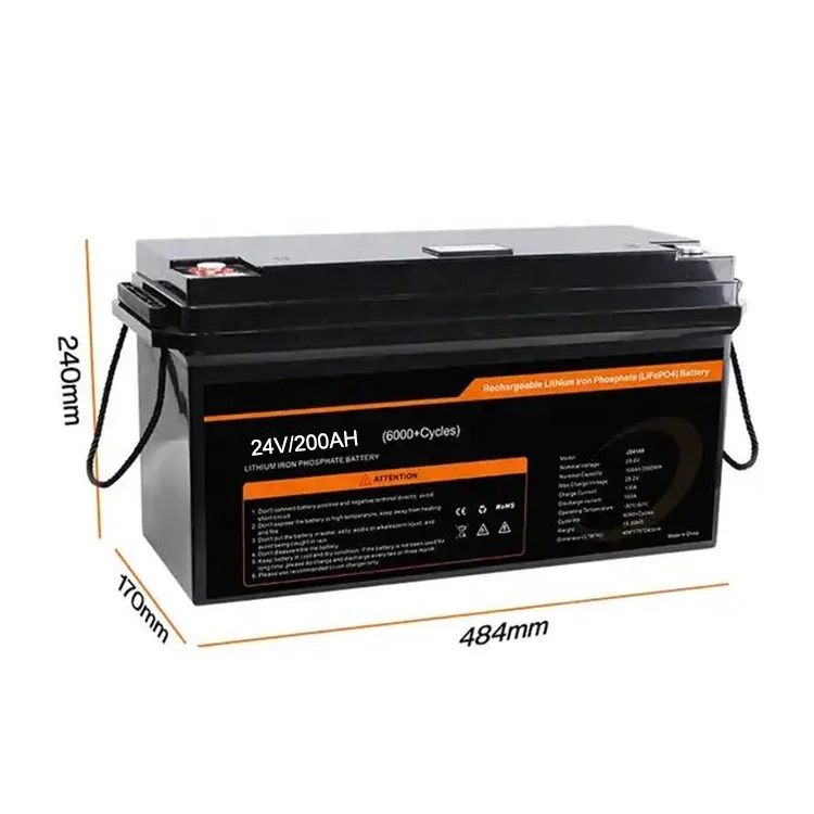 LiFePO4 Battery 24V 200Ah 25.6V 100AH 200AH 300AH Lithium Ion Rechargeable Battery For Solar Energy Battery System