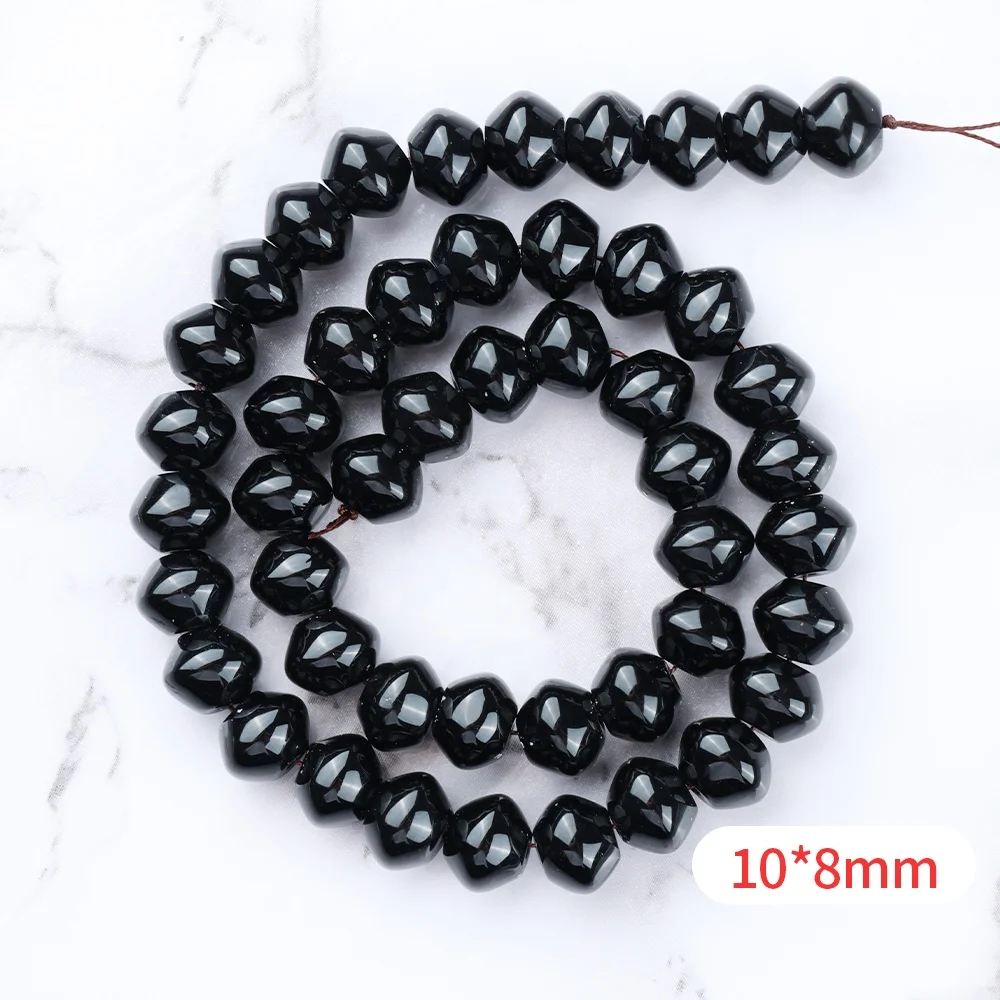 Wholesale A+ Natural Black Agate Rondelle Beads 5*8mm 8*10mm Loose Gemstone Beads Crystal and Crystal Beads for Jewelry Making