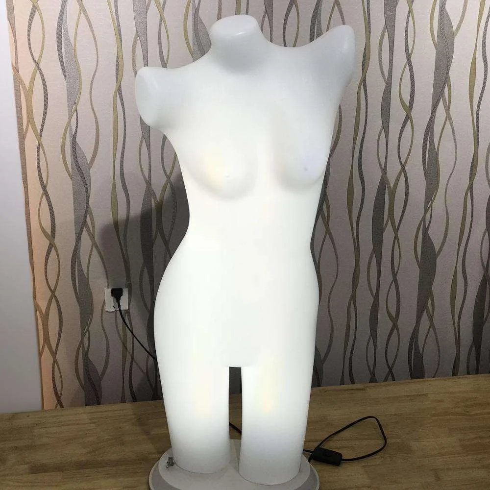 New Fashion Female Light Plastic White Led Mannequin Women Underwear Display Torso Dummy Mannequin For Window Display