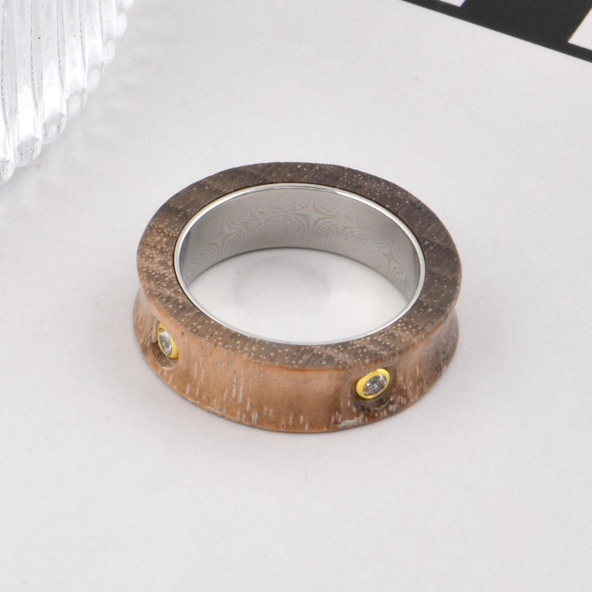 ChinChin Romantic Love Brand Ring Non Tarnish Waterproof Stainless Steel 18K Gold Plated Finger Zircon Rings Women