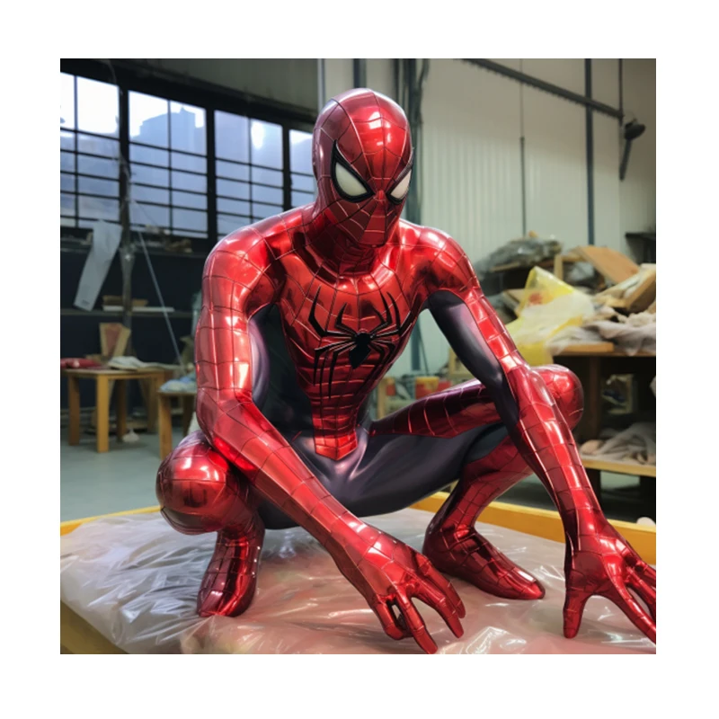Resin Craft Polyresin Foam Sculpture Movie Character Spiderman Sculpture Fiberglass