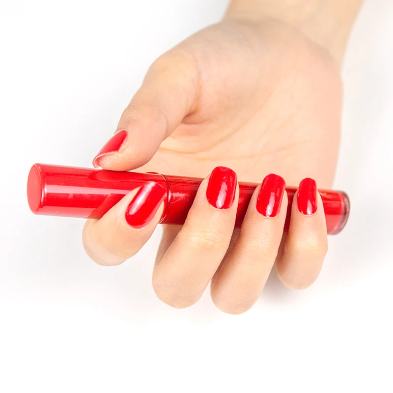KS001 Factory Supply Raspberry Red Semi Cured Gel Nail Strips Includes 2 Prep Pads UV Lamp Nail File UV Nail Stickers
