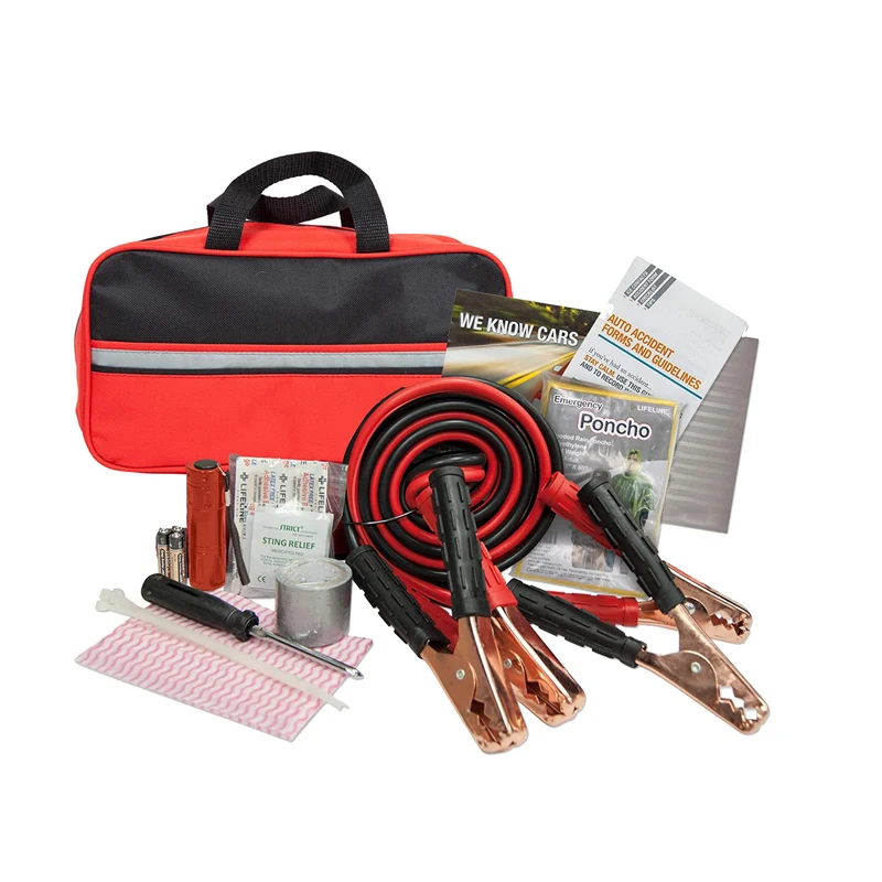 42 Pieces Car Safety Kits Roadside Assistance Emergency Kit Waterproof Survival First Aid Safety Kit
