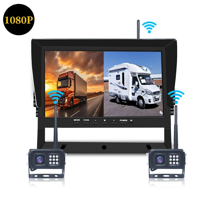New Arrival 10.1-Inch DVR GPS ADAS DMS BSD WIFI & 4G Wireless 4CH IPS Monitor TV Backup Camera Cars Trucks Campers Trailers
