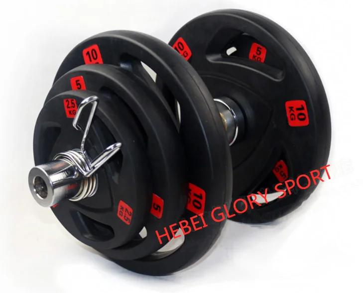 Rubber encased and cast iron discs Calibrated weight plates for barbell gym and home  fitness