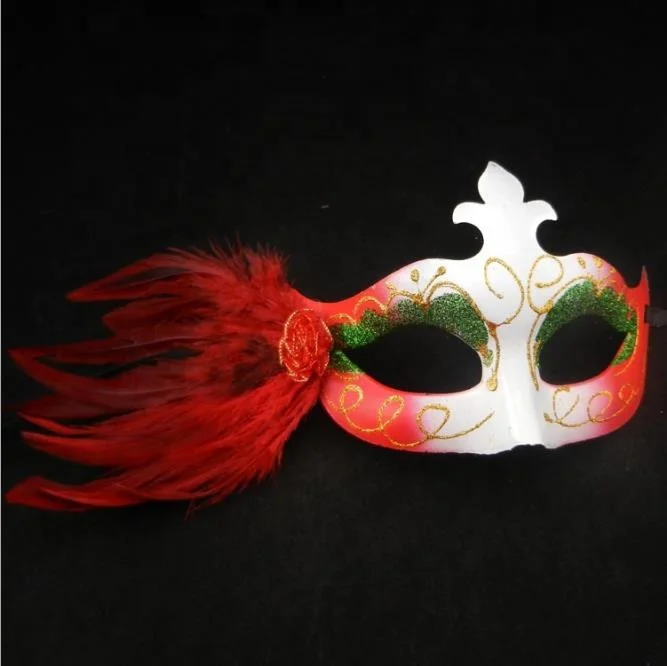 Halloween Christmas Luminous feather mask for masquerade party