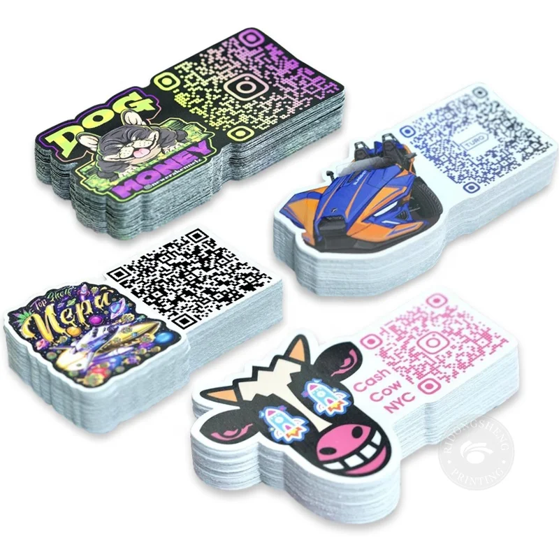 UV Resist Weatherproof Easy Peel Logo Label Stickers Self-Adhesive Waterproof Vinyl Die Cut Custom Logo Stickers with Qr Code