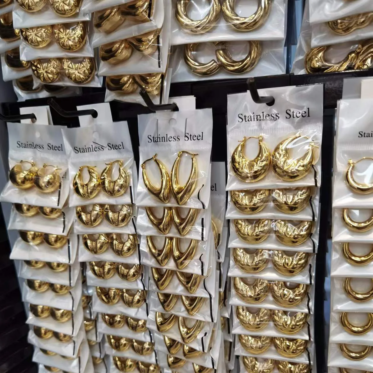 clip on gold earring no fade stainless steel earring trendy non tarnish water proof jewelry earring