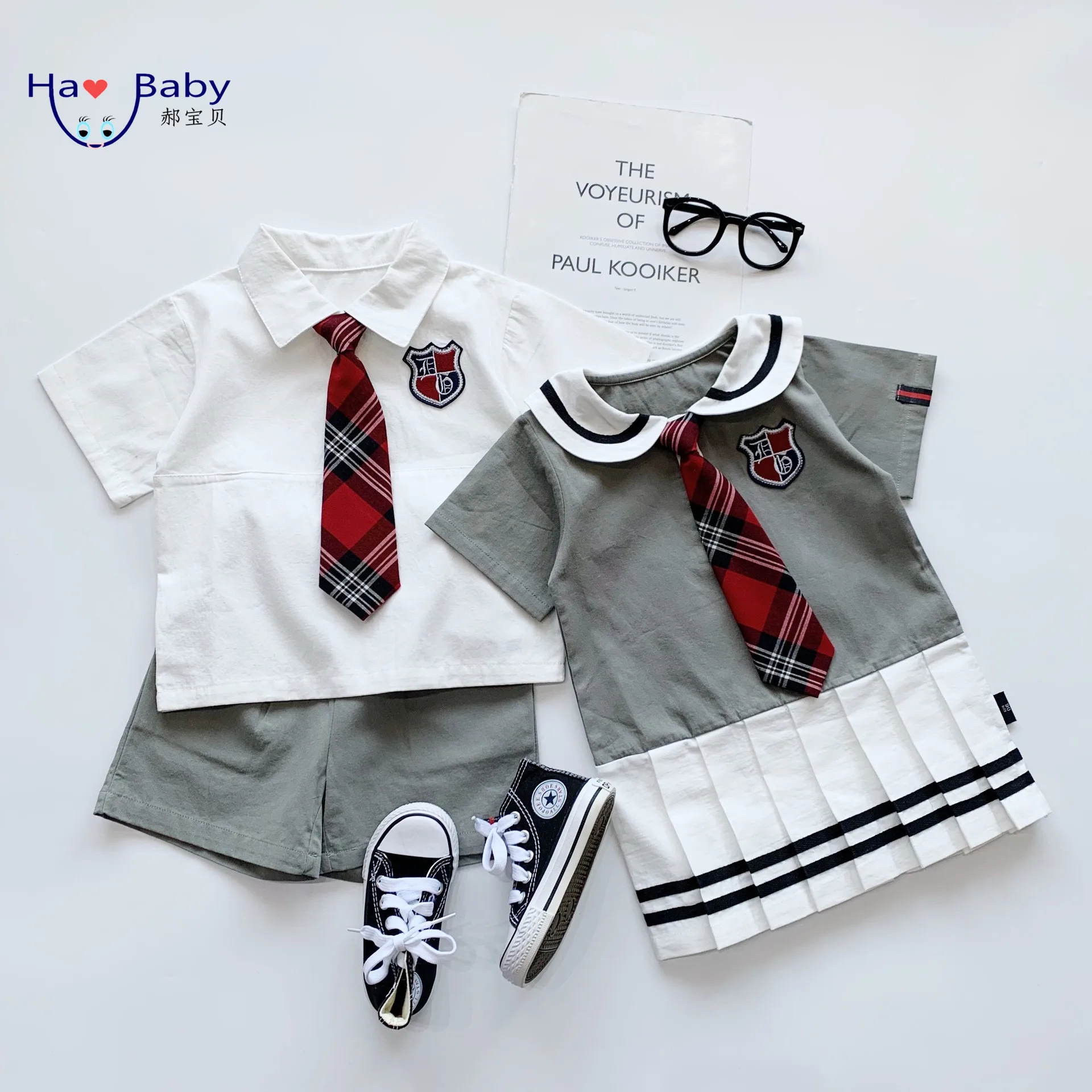 Hao Baby Summer Children Suits School Style Kid Clothing Set