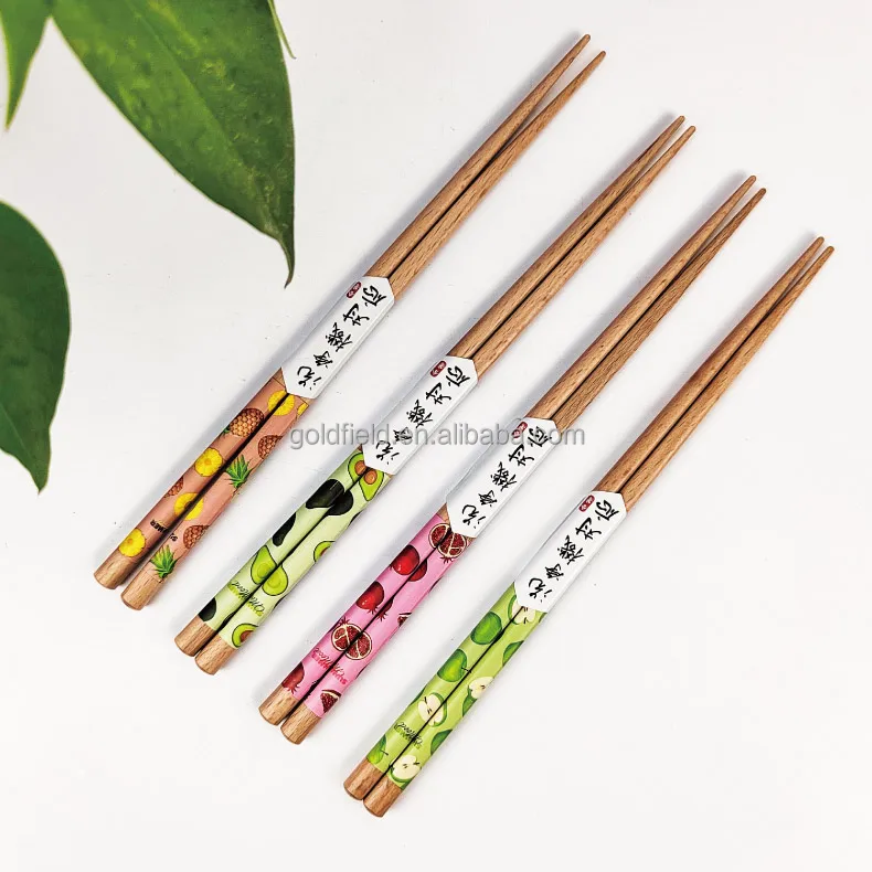 2024 new design dishwasher safe 5 colors high end beech wood Wholesale Korean  Chopsticks Set color Sushi Chopsticks