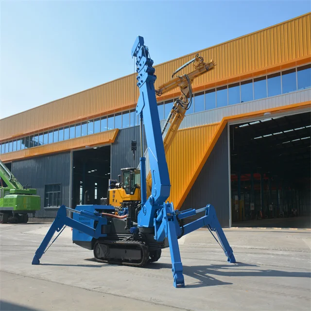 China Hydraulic 5/8-ton Crawler Crane Multifunctional 3-ton Mini Spider Crane Foldable Spider Crane for Sale