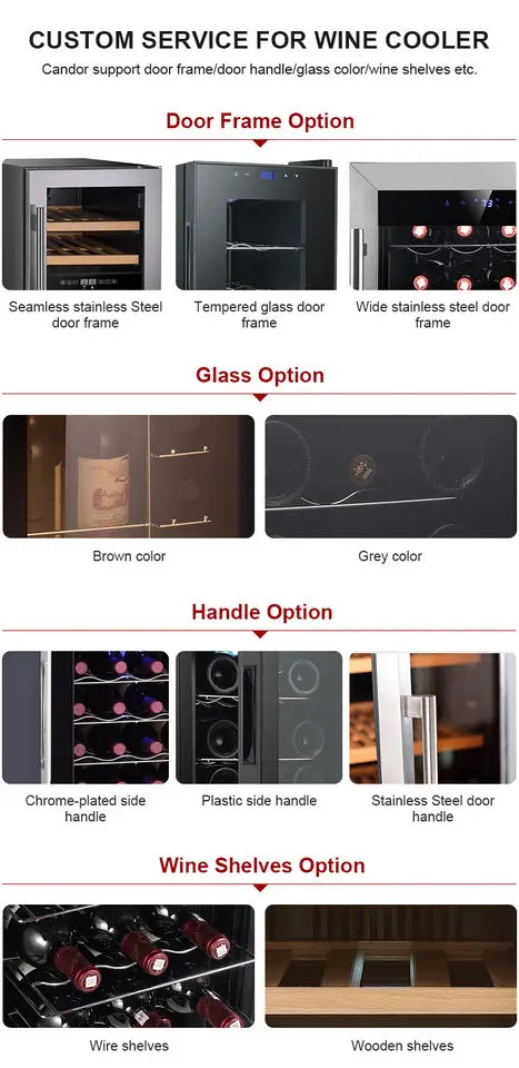 Factory Supply High Quality 12 Bottles 33L Refrigerator Electric Wine Cooler Cabinet Refrigerator With Wine Coolers