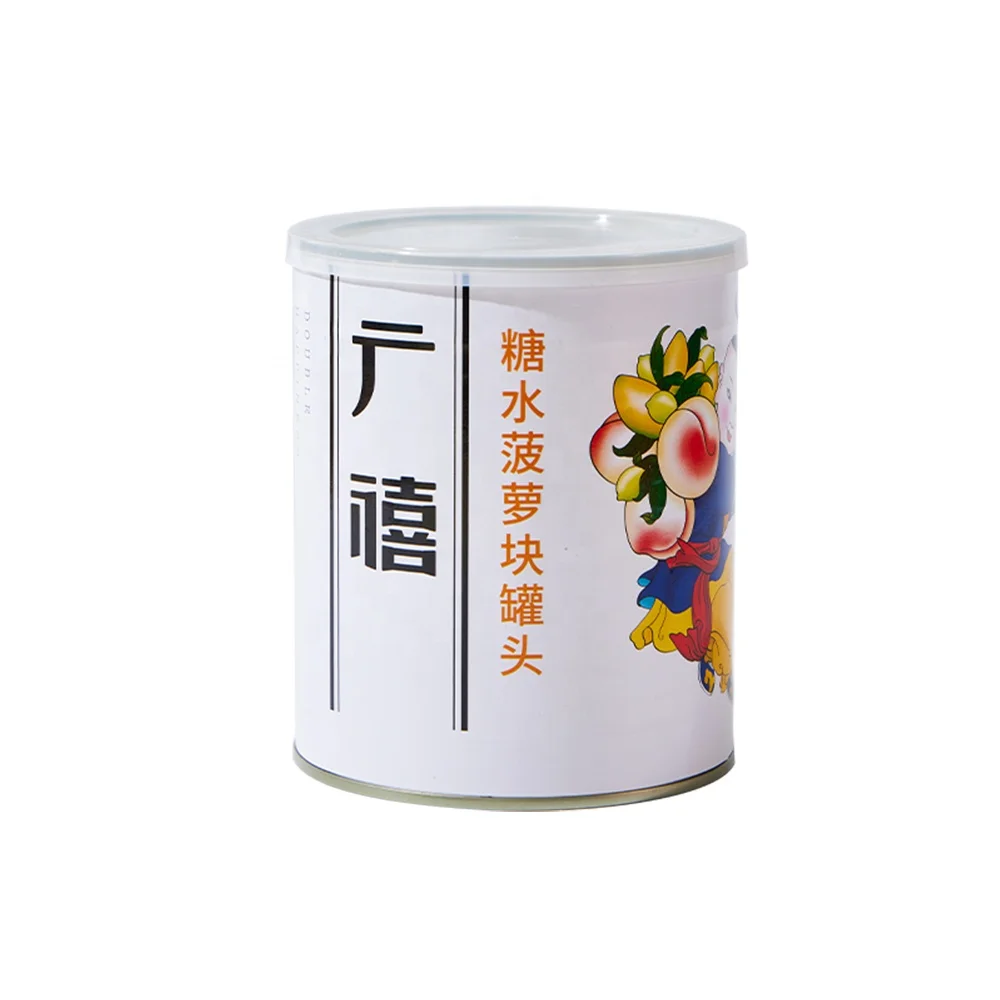 2024 Новое поступление 850 г консервированных кусочков ананаса в сиропе из Китая для приготовления фруктового чая или десертных начинок