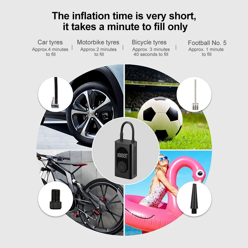 Original Factory Car inflator AP04 model 2*2000Mah 150PSI Type-C charging portable electric air pump for car motorcycle tires