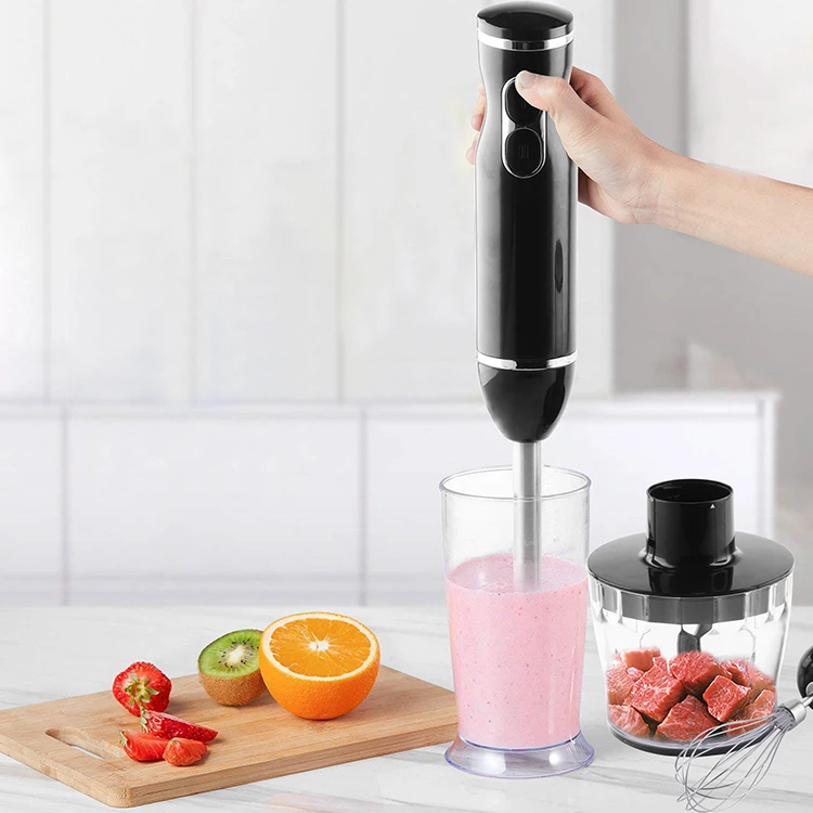 Immersion Hand Blender Electric Hand Held Blender Crusher Push Button Multifunctional Household Plastic 2 Speeds 3 in 1 300 1.5