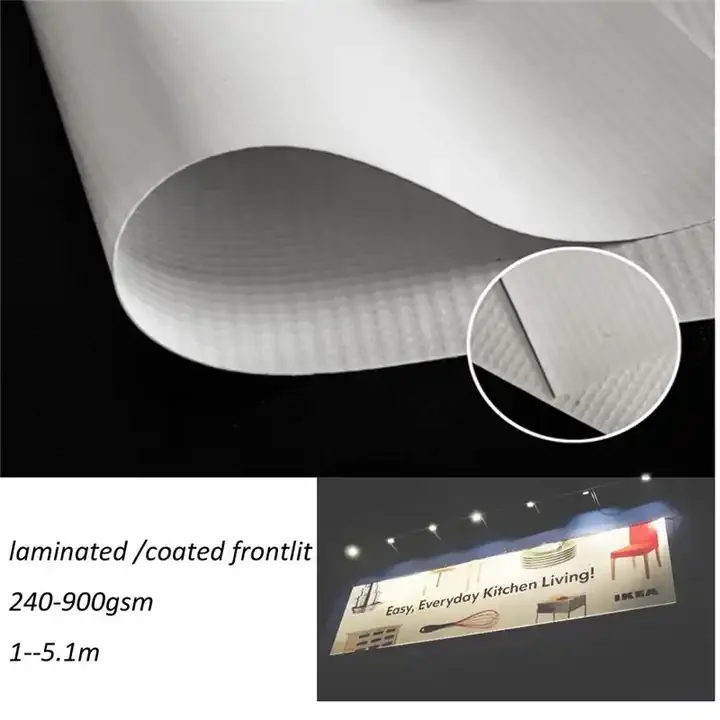 Factory Price High Quality Large Format Black Back PVC Banner Digital Printing Frontlit PVC Flex Banner 440GSM