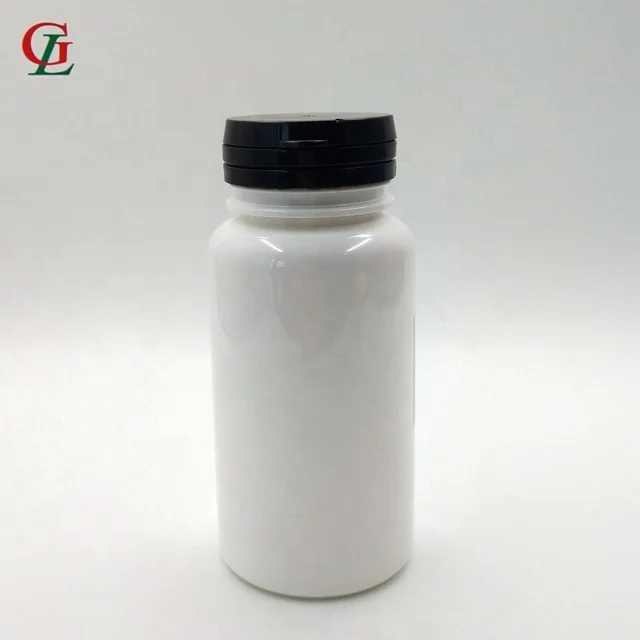 High quality PET 150cc pill container white empty capsule bottle tamper proof cap bottle health care supplement bottle