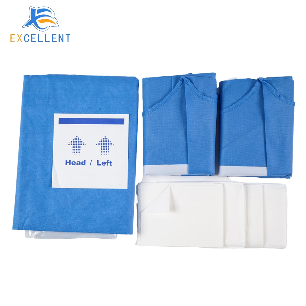 Angiography Drape Set Pack with 2 holes for hospital