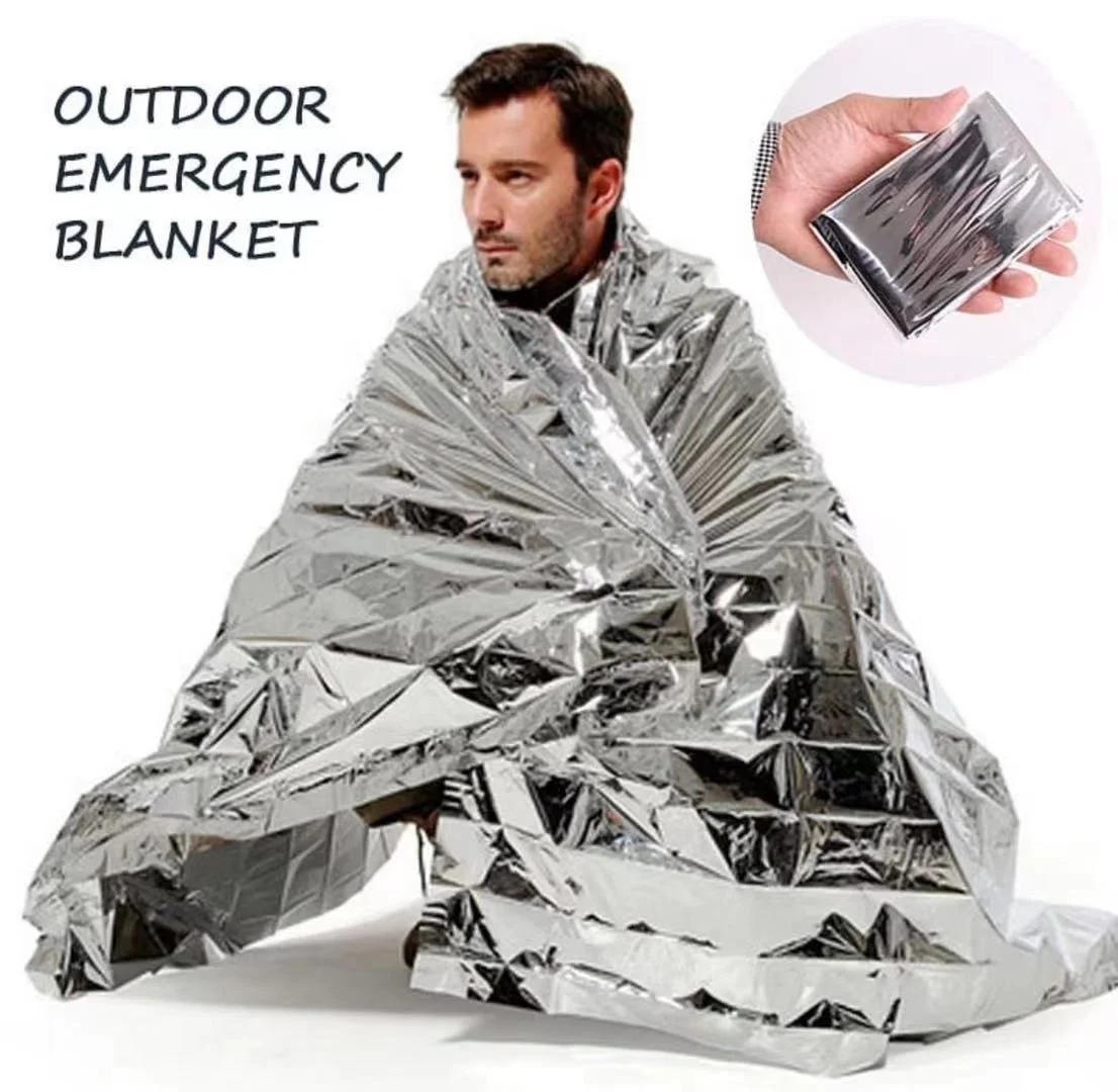 OEM Outdoor Supplies Hiking Camping Products Mylar Thermal Space Emergency Blanket Silver Mylar Sheet for Outdoor Activities