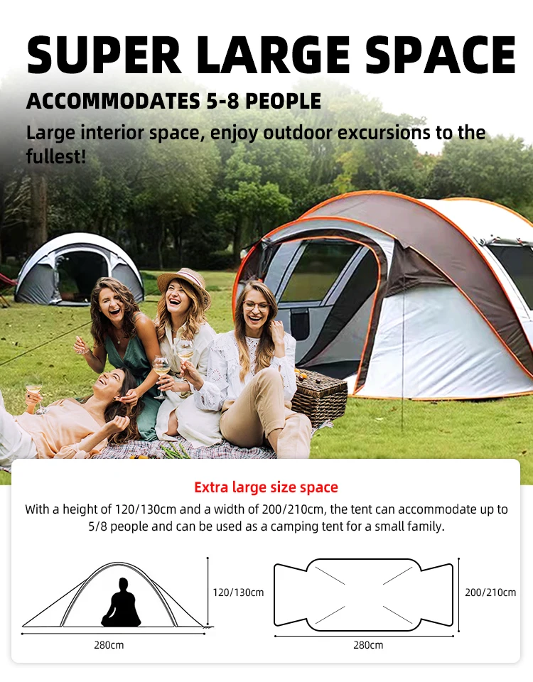 Portable Tent Outdoor Family Friend Party Tent Camping Instant Easy Setup