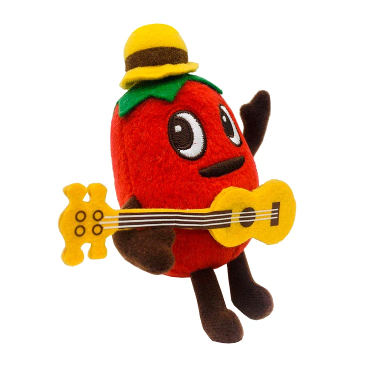 Factory Custom Cartoon Pepper Playing Guitar Plush Toy Cute Cartoon Plush Stuffed Pepper Doll Toys