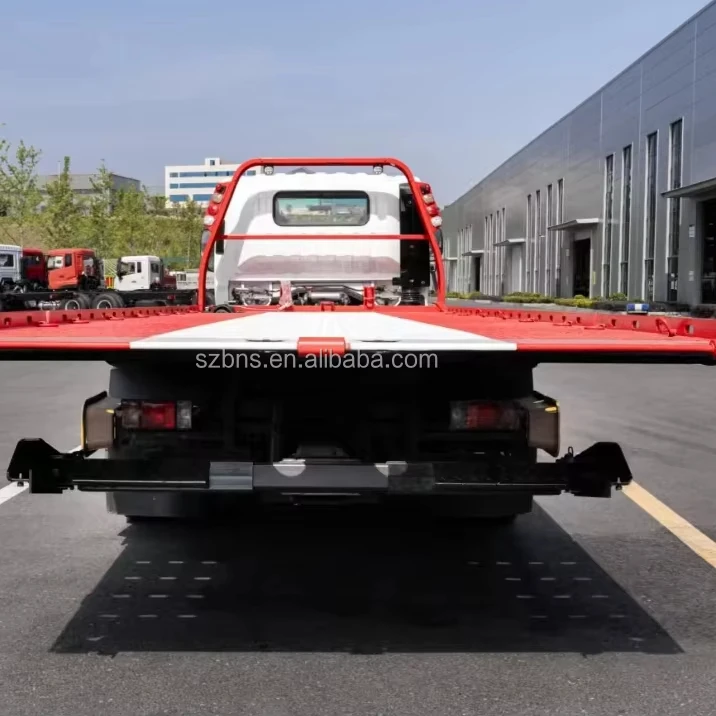 Low Mileage 8 Tons ISUZU ELF 700P Flatbed Tow Truck Road Rescue Wrecker Trailer With 20FT Platform 5.2L 4HK1 Turbo Diesel Engine