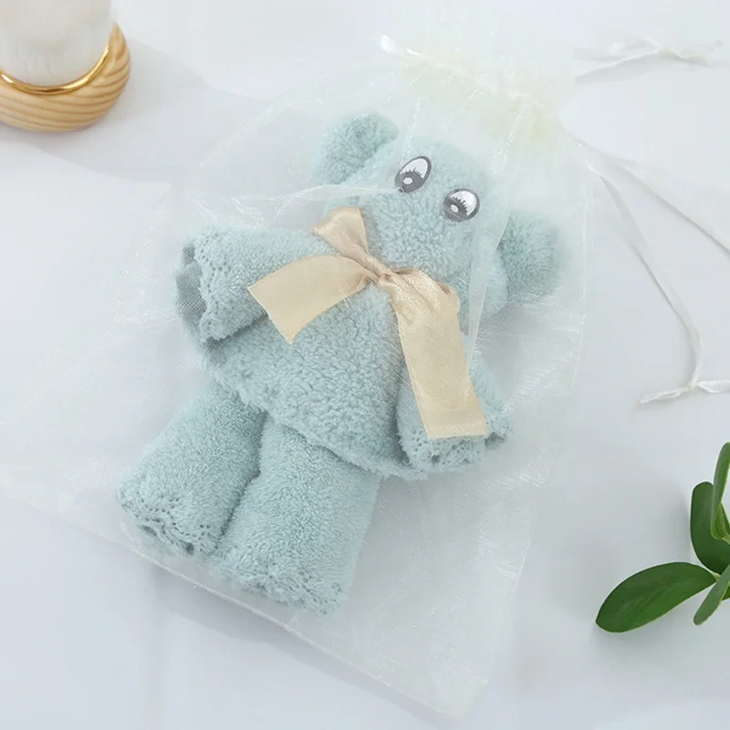 Wedding ceremony with hand gifts Little bear modelling Softness Microfiber Coral Fleece towel