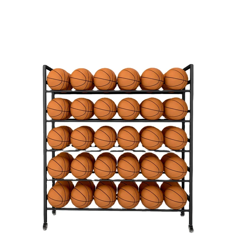 New Arrived Basketball Cart Durable Portable Ball Stand Rack Fit For Football  Volleyball Basketball Training Equipment