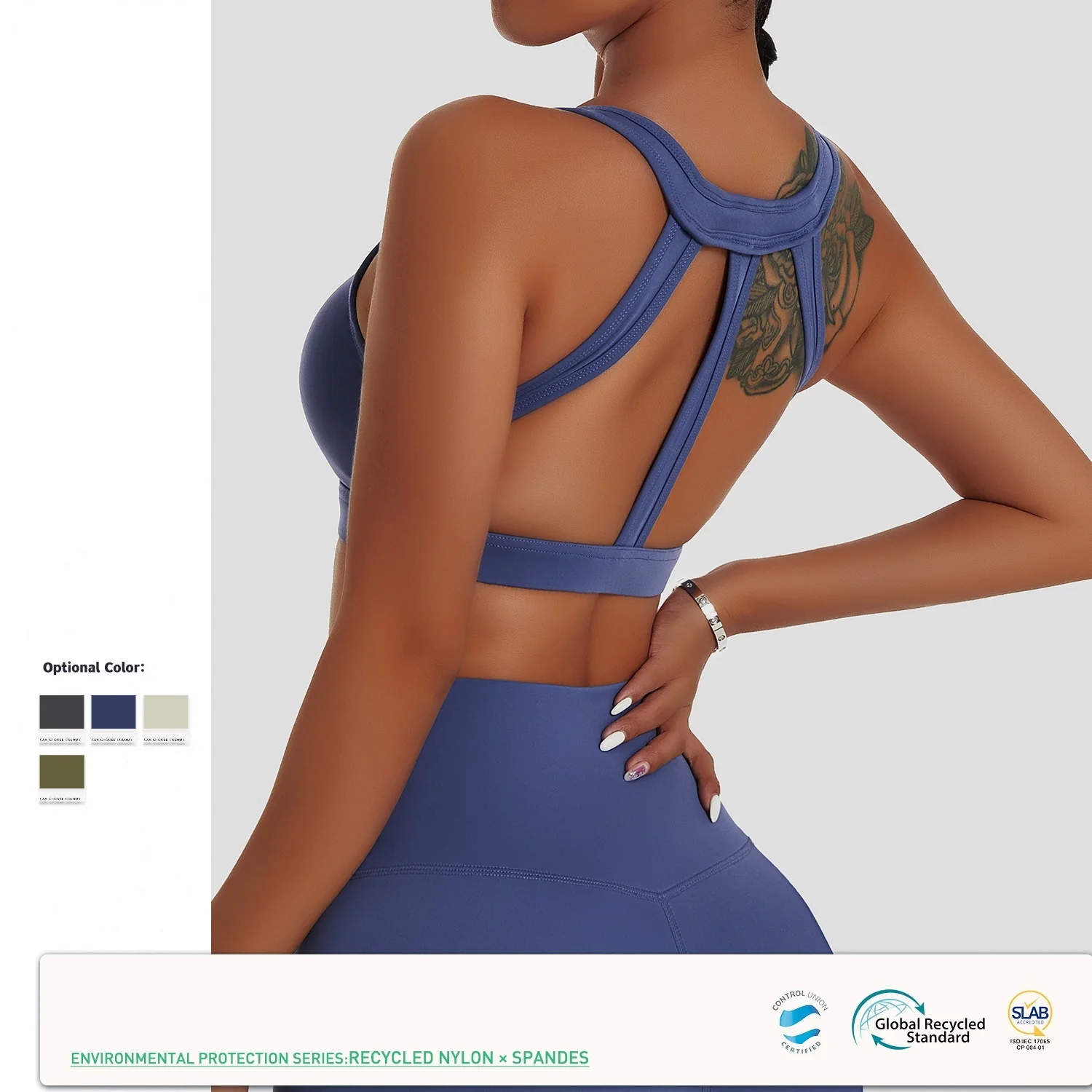 New Arrivals Eco Friendly Yoga Sets Recycled Spandex Nylon Cropped Tank And Leggings Yoga Set