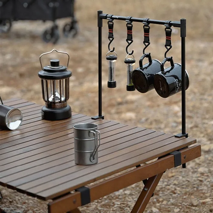 Outdoor Camping Aluminium Alloy Folding Tableware Hanging Rack Portable DIY Adjustable Multifunctional Desktop Lamp Holder