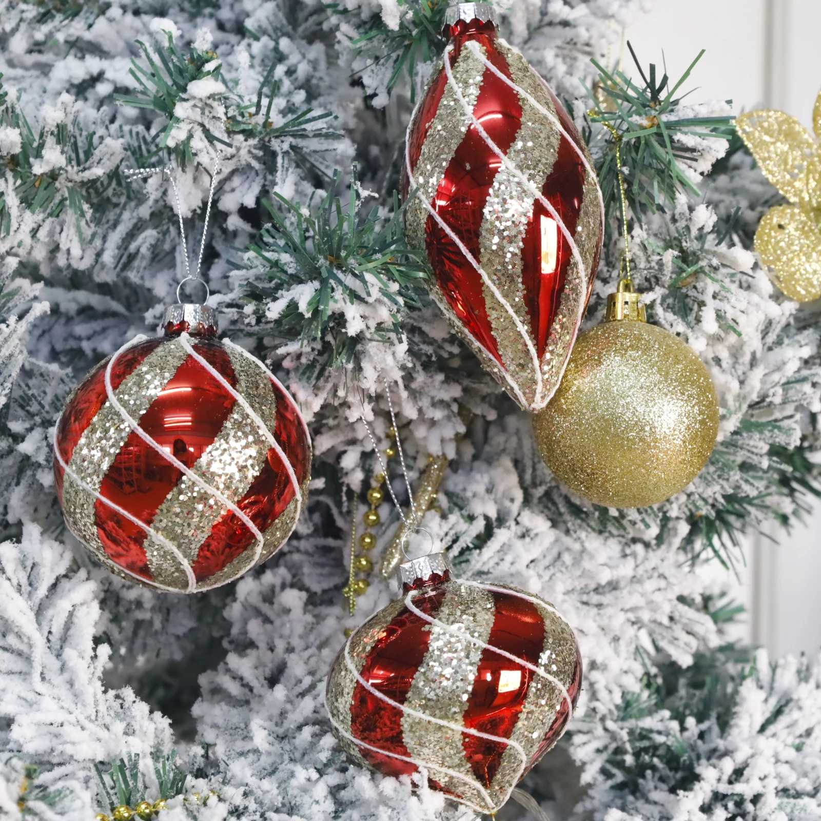 High Quality Christmas Tree Hanging Decoration Red Glass Ball for Christmas Gifts