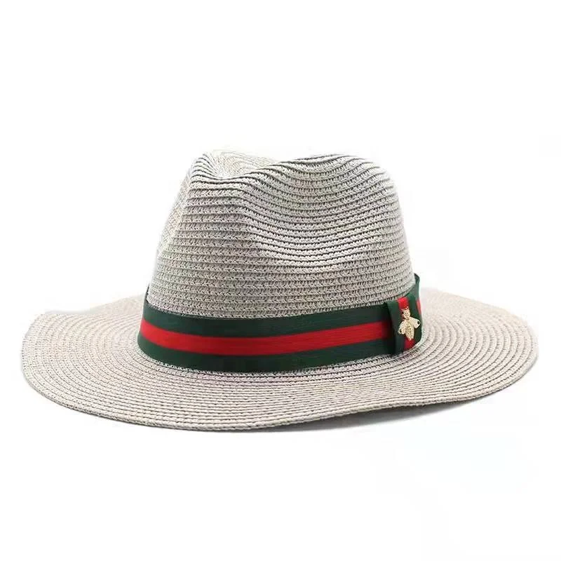 Wholesale Summer Fedora Straw Hat Wide Brim Roll up Beach Paper Panama Hat