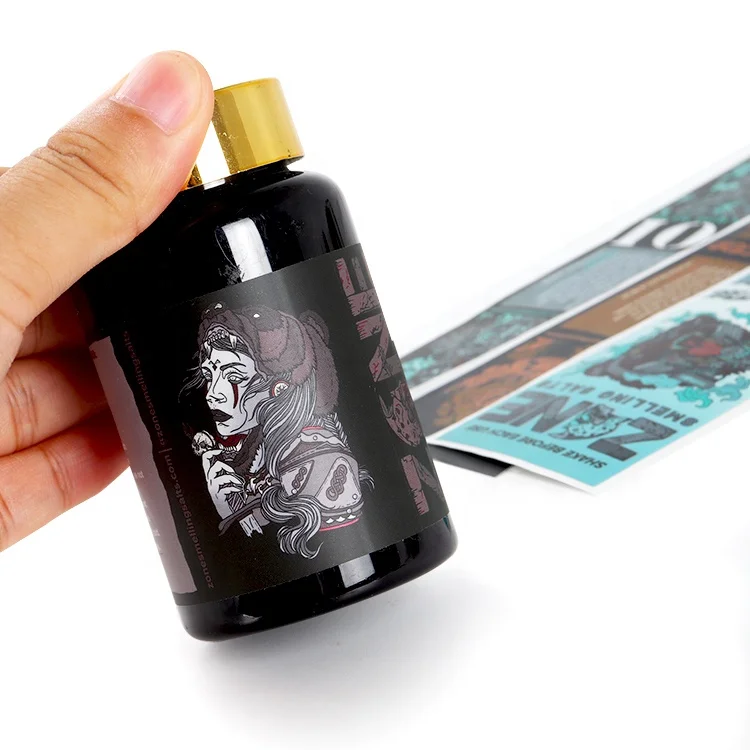 High quality waterproof paper vinyl roll bottle packaging label custom stickers hot stamping silver roll bottle label stickers