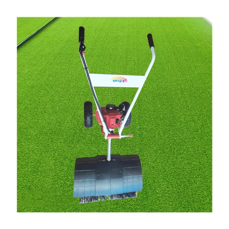 Steel Garden Grass Leaf Sweeper Powered Push Broom Tow Snow Lawn Sweeper With Wheels
