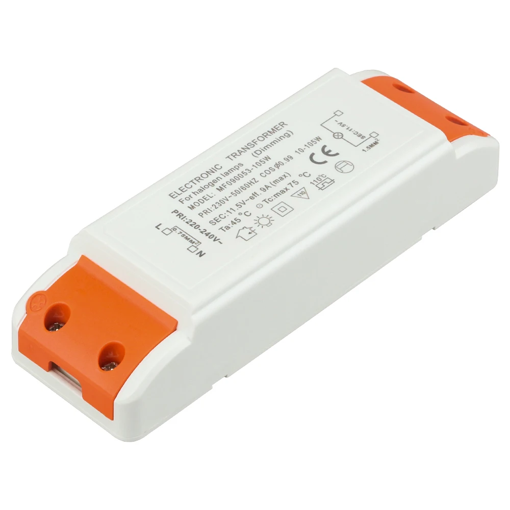 AC12V светодиодный трансформатор 10-105 Вт галогенный драйвер защита от короткого замыкания ce