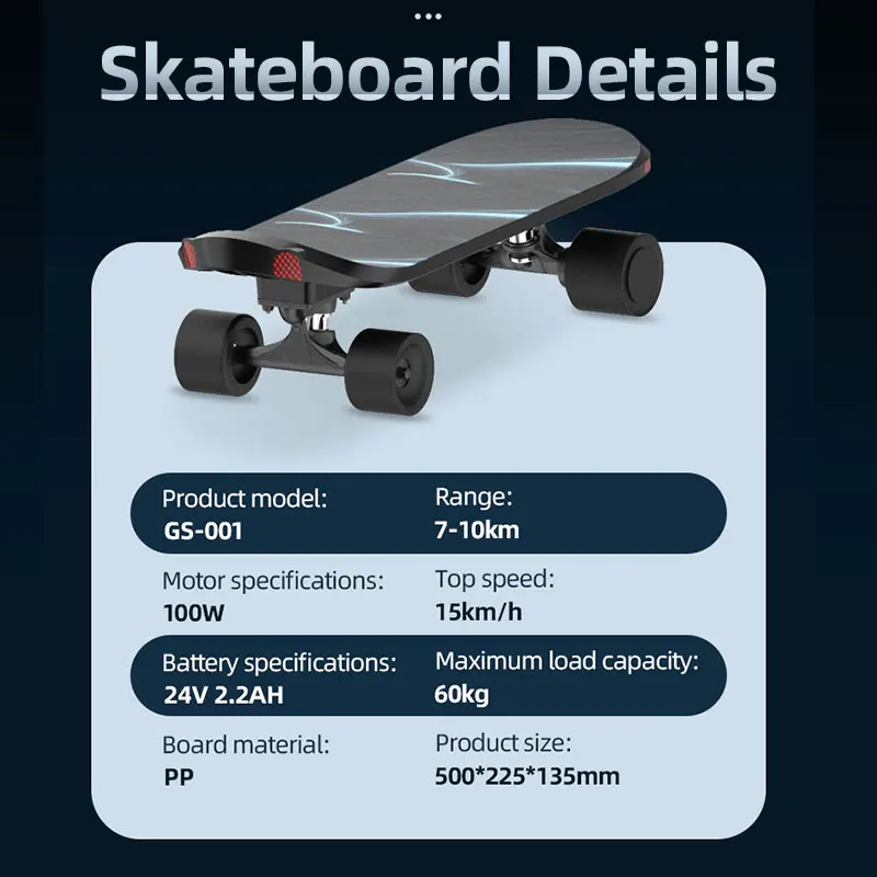 Warehouse Newest Model Colorful Electric Skateboard For Sale Four-Wheel 100w Motor Remote Control Electric Skateboard