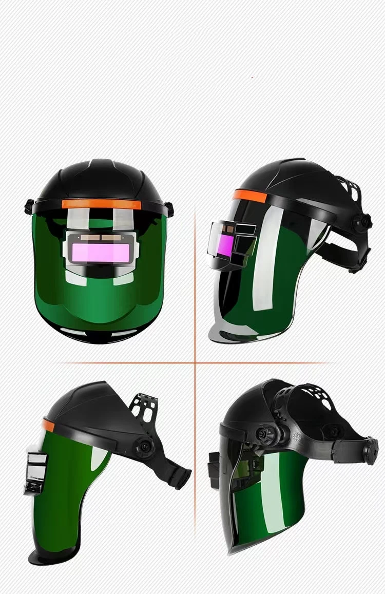 Automatic auto darkening head mounted solar power transparent welding faceshield dimming welding helmet mask for welder