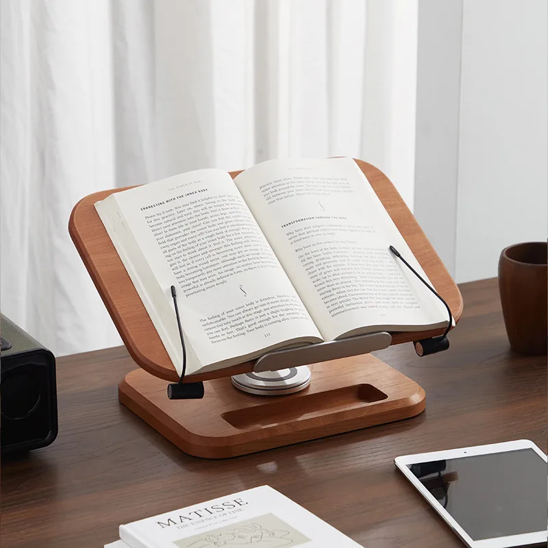Solid Wood Desktop Foldable Holder Student Book Reading Stand Adjustable Reading Device Stand Tablet iPad Book Stand For Reading
